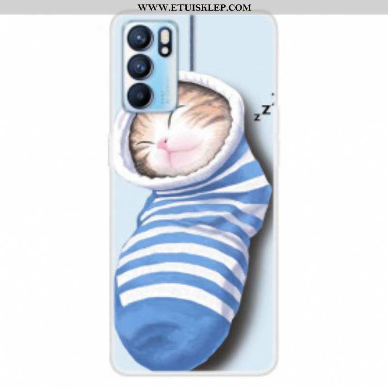 Etui do Oppo Reno 6 5G Śpiący Kotek